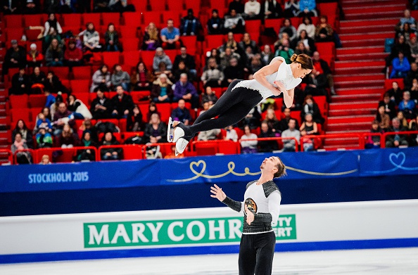 Fedor Klimov and Ksenia Stolbova's routine saw them win the short programme ©AFP/Getty Images