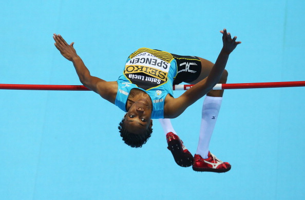 High jumper Levern Spencer won Saint Lucia's only medal, a bronze, at senior level at the Glasgow 2014 Commonwealth Games ©Getty Images