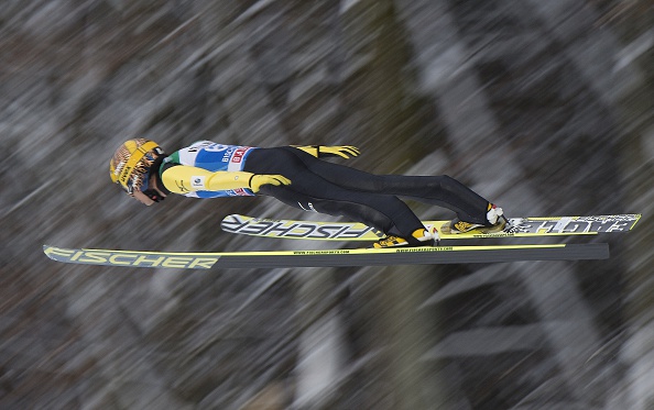 Japan's Noriaki Kasai takes part in a qualification jump at the Four Hills competition in Innsbruck ©AFP/Getty Images