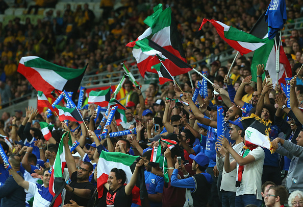 Kuwaiti fans support their team during the 4-1 defeat to hosts Australia in the opening match of the Asian Cup ©Getty Images