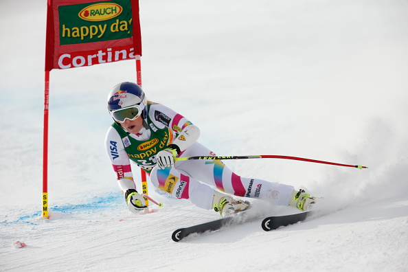 Lindsey Vonn secured victory in the Super-G race to surpass Austrian Annemarie Moser-Pröll's 35-year-old record of 62 World Cup wins ©Getty Images