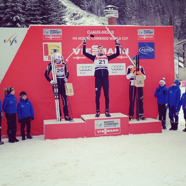 Magnus Moan has won the FIS Nordic Combined World Cup in Chaux-Neuve ©FIS