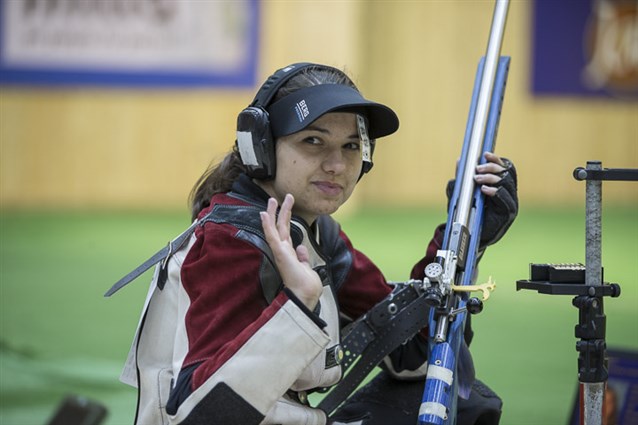 Rifle shooter Petra Zublasing received the female award ©ISSF
