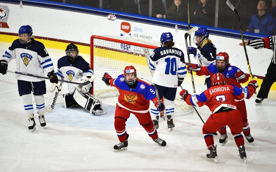 Russia stole a last gasp winner to beat Finland in the quarter-finals of the IIHF Under-18 Women's World Championships ©Matt Zambonin/HHOF-IIHF Images