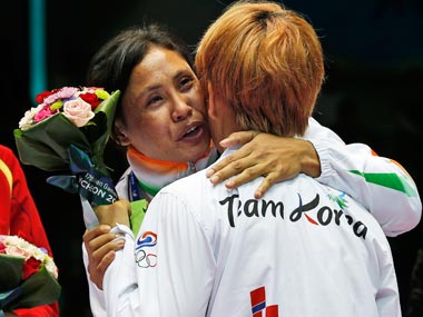 Sarita Devi was banned after refused to accept the bronze medal she won in Incheon ©Getty Images