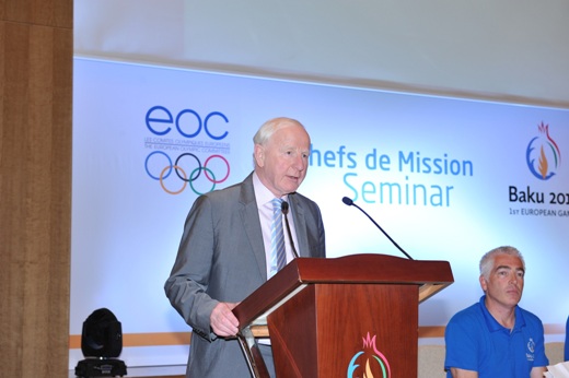 The Baku 2015 European Games will be a landmark event for all 50 European Nationals Olympic Games participating, Patrick Hickey has predicted ©Baku 2015