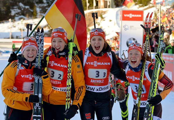 The German women went one better than the men as they strolled to a commanding victory in Antholz