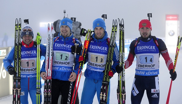 The Russian quartet were the winners of the first mens race at the IBU World Cup in Oberhof