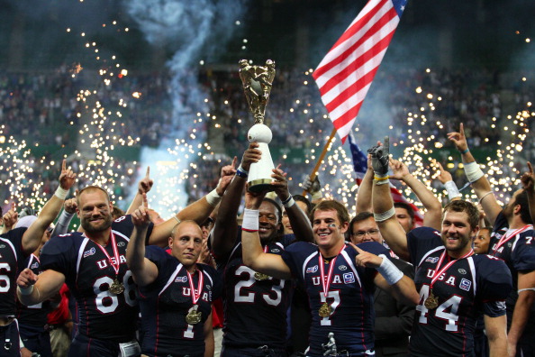 The United States American Football team celebrates winning the 2011 final in Vienna ©Getty Images