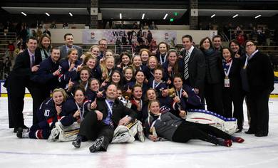 The United States have won the IIHF World Women's U18 Championships ©Francois Laplante/HHOF/IIHF Images