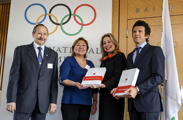 Timur Dosymbetov (left), secretary general of the NOC of the Republic of Kazakhstan, insists Almaty's technical plan for the Winter Games is perfect ©Getty Images