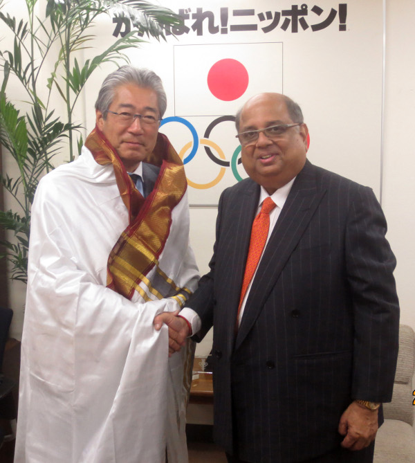 WSF President N. Ramachandran met with Yoshiro Mori as well as Tsunekazu Takeda