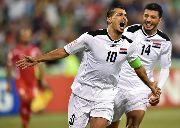 Younus Mahmood nodded home his first goal of the tournament to set Iraq on their way to a quarter-final berth ©Getty Images
