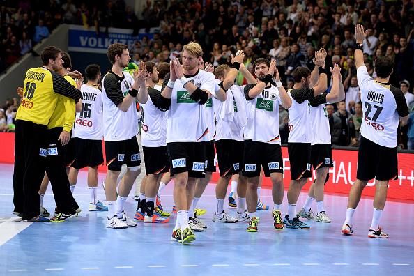 Germany's handball team, pictured after winning their European Championship 2016 qualifier last year, defeated Poland, who had defeated them in the play-offs for the Qatar 2015 World Championships, as wild card entrants ©Bongarts/Getty Images