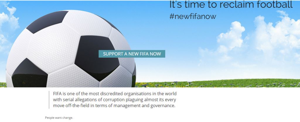 New FIFA Now is seeking to engineer sweeping changes within the governing body ©New FIFA Now