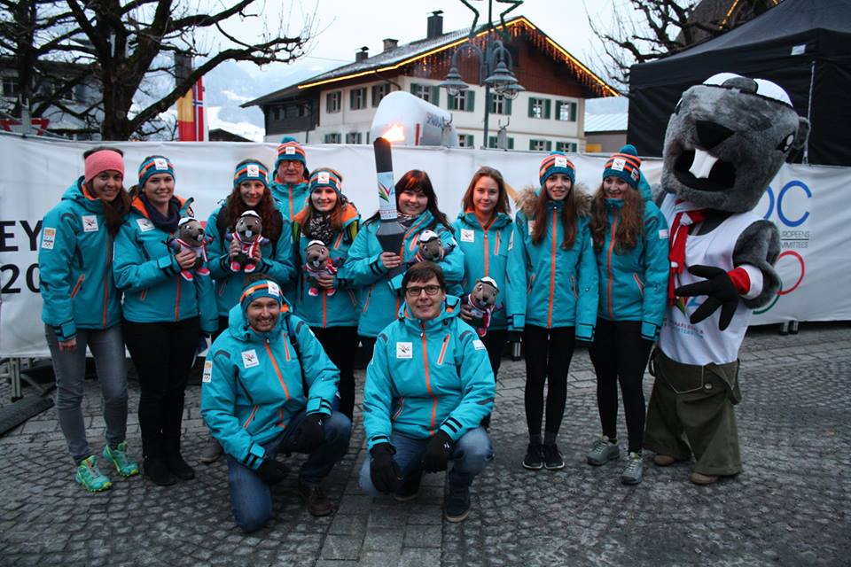 The Olympic Torch reaches the host city of Schruns ©EYOF2015