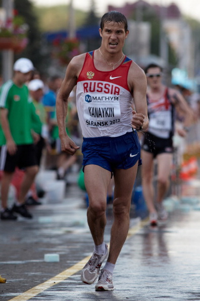 Vladimir Kanaykin, world record holder for the men's 20km race walk, has been banned for life for doping offences, with four Russian colleagues also earning doping bans of various lengths ©Getty Images