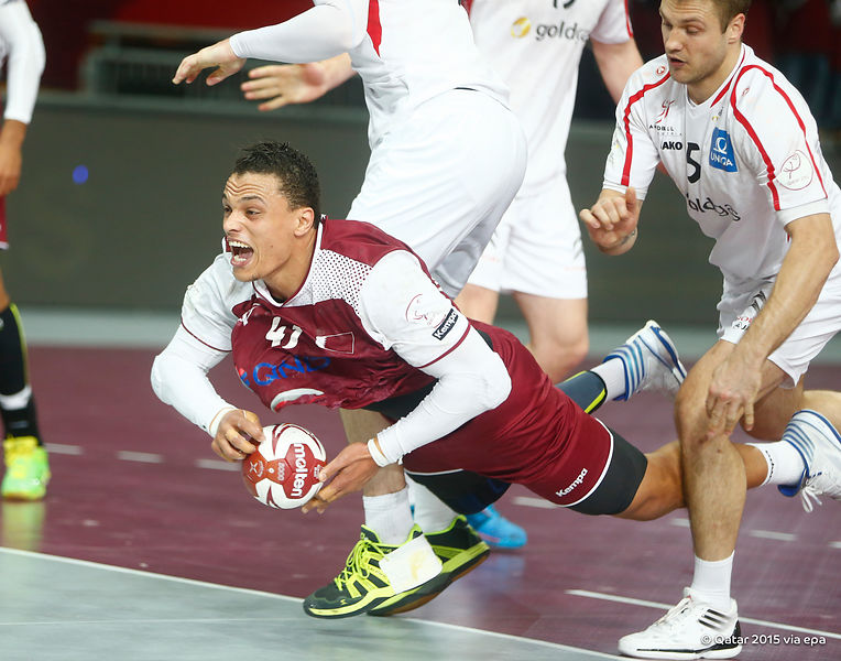 Qatar launched themselves into the last eight of the World Handball Championships for the first time tonight as they beat Austria 29-27 ©Qatar2015