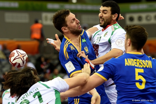 Sweden top Group C after defeating African champions Algeria 27-19 ©Qatar2015