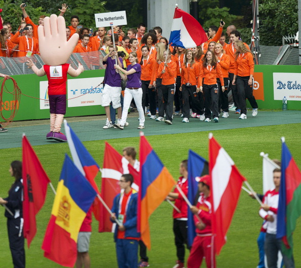 Athletes parade during the Opening Ceremony of the 2013 Summer European Youth Olympic Festival in Utrecht ©AFP/Getty Images