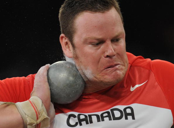 Canada's Dylan Armstrong finished fourth at Beijing 2008 but he has been retroactively awarded the bronze after medal Belarusian Andrei Mikhnevich was banned for life stripped of all results post 2005 for a second doping offence ©Getty Images
