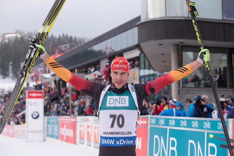 Germany's Arnd Peiffer took the men's 10km honours at the IBU World Cup as he earned a narrow victory over Frenchman Martin Fourcade ©IBU