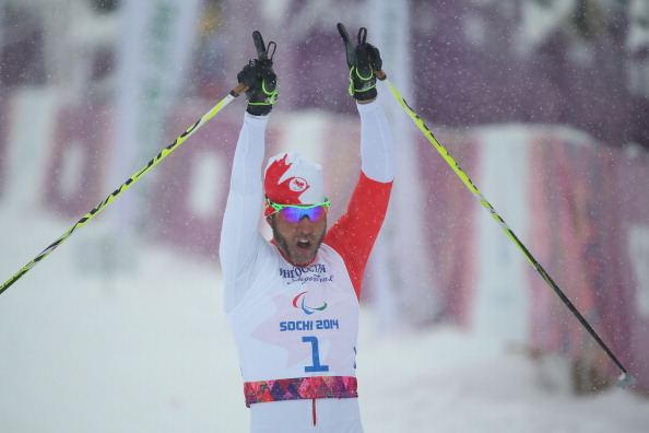 Brian McKeever, pictured winning gold at Sochi 2014, was another Canadian winner in Japan ©Getty Images