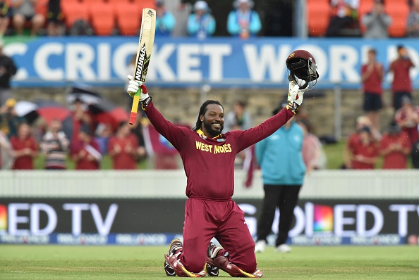 Chris Gayle became the first batsman in World Cup history to score a double hundred as West Indies beat Zimbabwe in Canberra ©Getty Images