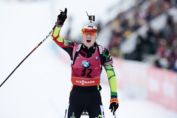 Belarusian Darya Domracheva overtook nearest rival Kaisa Mäkäräinen at the top of the overall IBU World Cup standings with victory in Oslo ©Getty Images
