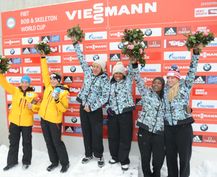 Elena Meyers Taylor and Lauren Williams were on dominant form in Igls ©FIBT