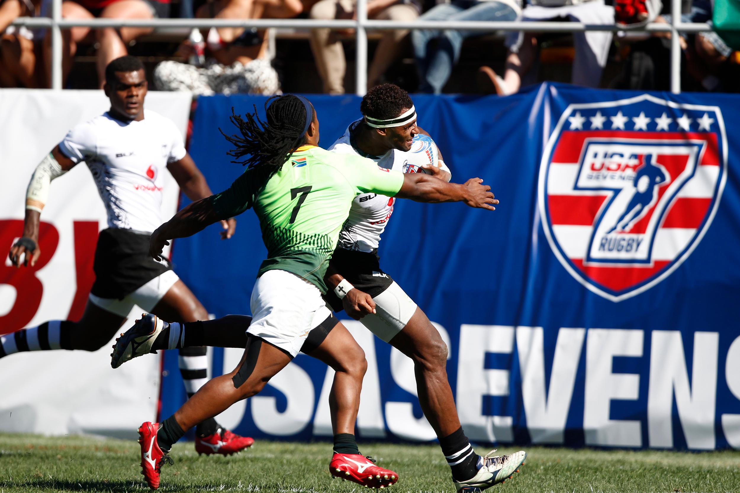 Fiji overcame series leaders South Africa in the semi-finals of the HSBC Sevens World Series in Las Vegas on their way to winning the tournament ©World Rugby