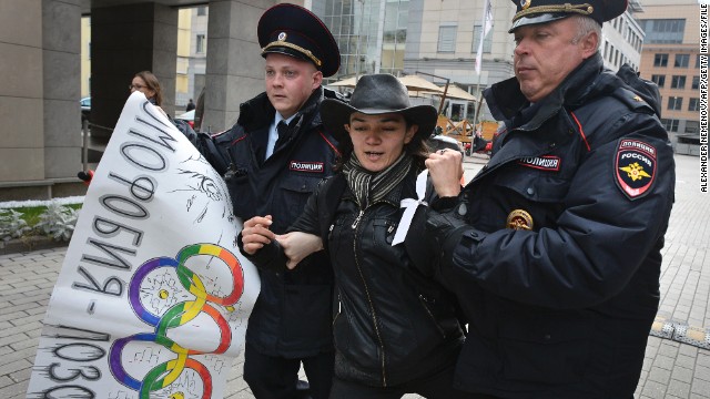 Protests about gay rights in Russia overshadowed preparations for Sochi 2014 ©AFP/Getty Images