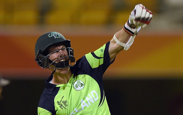 Ireland batsman George Dockrell held his nerve to help guide his side to a crucial win over the UAE in Brisbane ©Getty Images