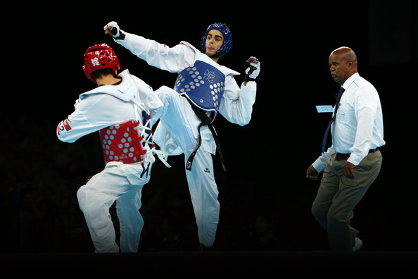 Spain's Joel González (in blue) helped Spain finish top of the overall medals table in taekwondo at London 2012 when he won gold in the under 58kg category ©Getty Images