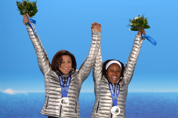 Lauryn Williams won Sochi 2014 bobsleigh silver alongside her pilot Elana Meyers ©AFP/Getty Images