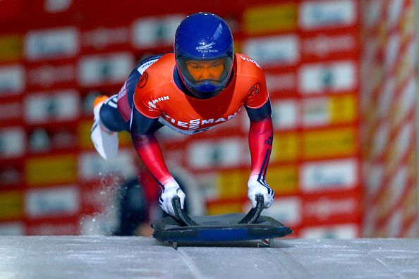 Lizzy Yarnold secured her second victory in successive days to win the European title ©Bongarts/Getty Images