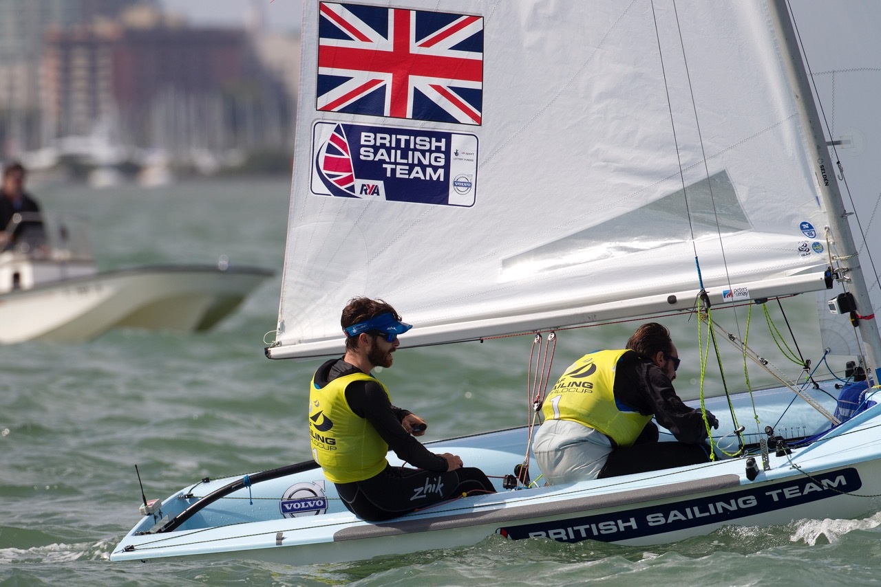 Luke Patience and Elliot Willis were among several sailors who had secured gold on Friday ©Ocean Images