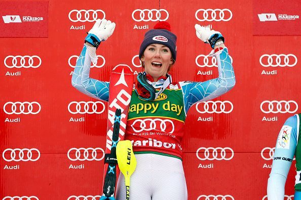 Mikaela Shiffrin of America earned a dominant win in Maribor to move to the top of the overall slalom standings