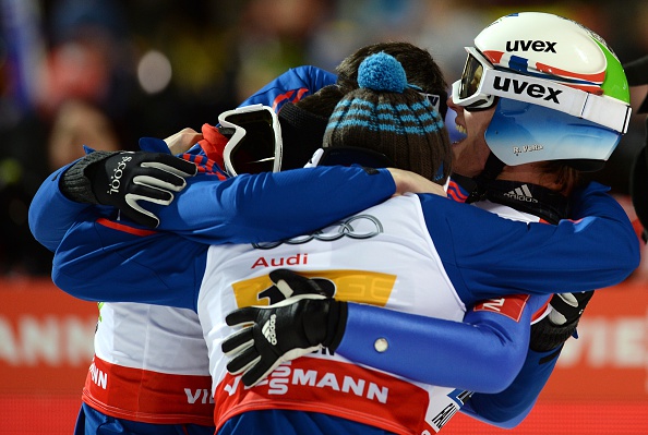 Norway took victory in the men's team ski jumping ©AFP/Getty Images