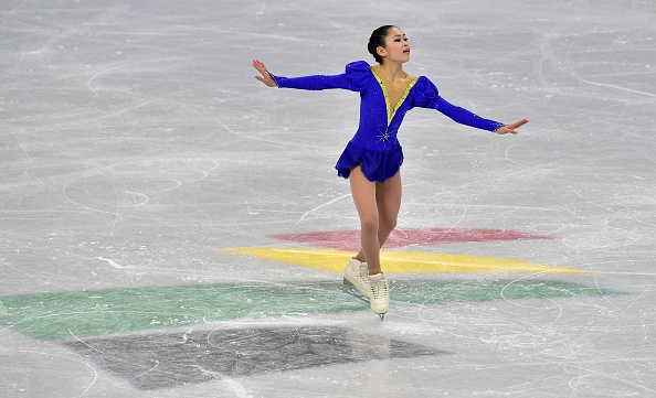Satoko Miyahara of Japan leads the women's individual competition after the short programme