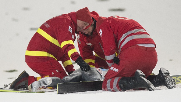 Simon Ammann is back in training a month on from his horror crash in Austria ©AFP/Getty Images