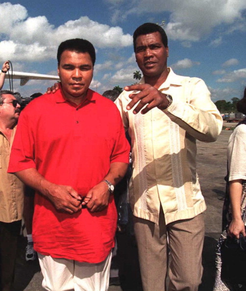 Teofilo Stevenson (right) pictured with Muhammad Ali in Havana in 1996 ©AFP/Getty Images