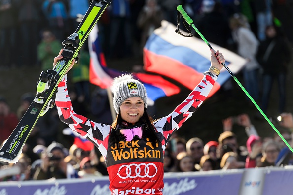 The imperious Anna Fenninger continued her recent dominance as she added a World Cup win to her Olympic and world championship gold medals ©Getty Images