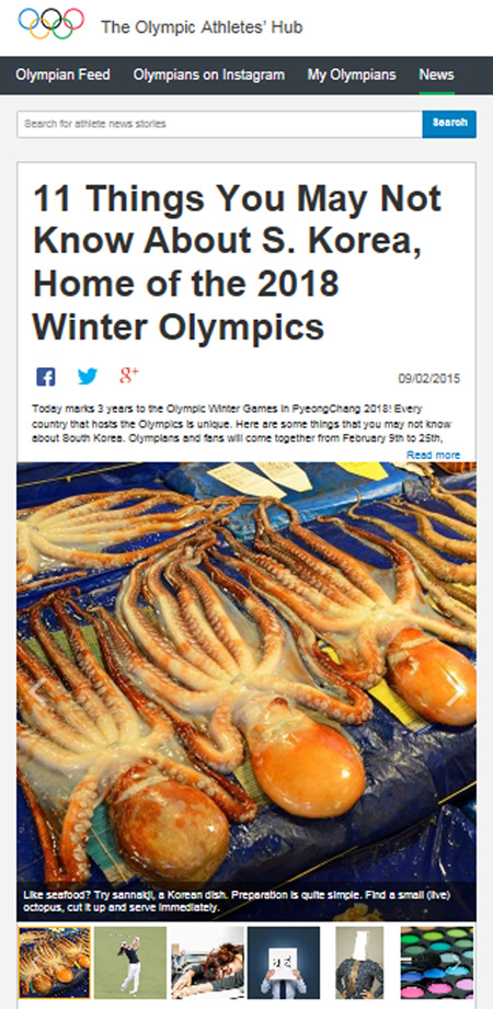 The post appeared on the Olympic Athletes' Hub section of the IOC website and had to be deleted after it made derogatory claims about South Korea ©IOC