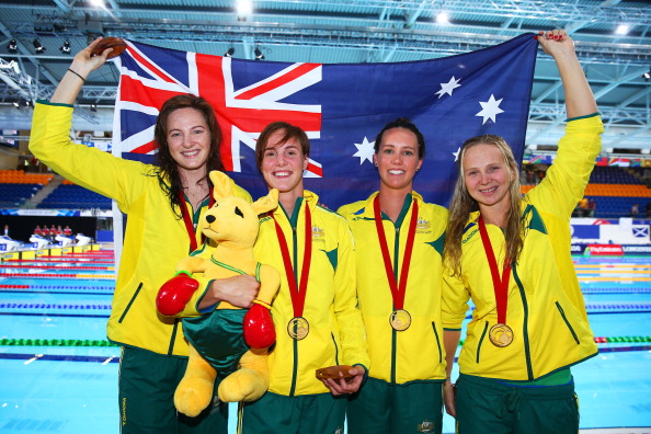 There was much Australian swimming success in 2014, including in the women's 4x100m freestyle relay at Glasgow 2014 ©Getty Images