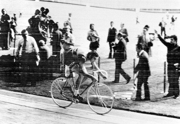 Belgium's fabled rider Eddy Merckx, five-times Tour de France winner, sets cycling's world hour record at Mexico City's Olympic velodrome in 1972 after what he described as "the hardest ride I have ever done" ©AFP/Getty Images