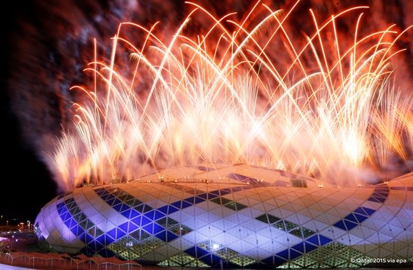 A Closing Ceremony featuring performances from Kylie Minoque and Taio Cruz was witnessed by a capacity 15,000 crowd at the purpose-built Lusail Arena ©Qatar2015