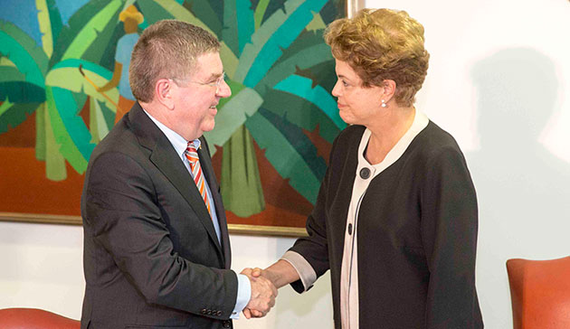 IOC President Thomas Bach has held talks with Brazilian President Dilma Rousseff about Rio 2016 ©IOC