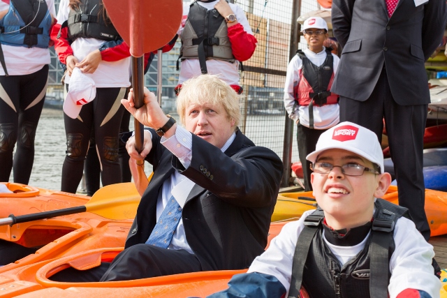 Boris Johnson, the Mayor of London, attended the launch of London Sport at the Westminster Boating Base ©Four Communications
