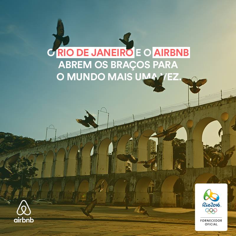 Airbnb used social media to announce their new status as the Official Alternative Accommodations Service provider for Rio 2016 ©Airbnb